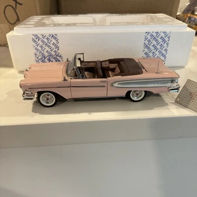 Franklin Mint 1958 Edsel Citation Convertible 1:24 Scale Diecast   Pink With Box - Image 1 of 4