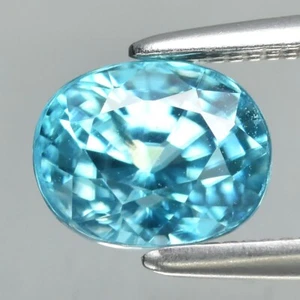 💎 1,77 quilates 6,5 x 5,2 mm VS ovalado circón azul natural - calor suave, gema de Camboya - Imagen 1 de 4