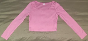 SHEIN Girls ribbed knit Round Neck Long Sleeve crop Shirt Pink size 8 years top - Picture 1 of 6