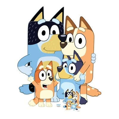 BLUEY / STAR CUTOUTS Bluey Heeler Familie Offizieller Pappaufsteller Mit Kostenlosem Tischaufsteller