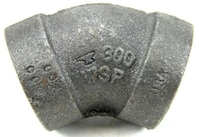 New Anvil 3/4" NPT Malleable Iron 45° Elbow 0310510805 300 WSP 2000 WOG - Image 1 of 3
