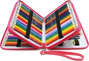 120 Slots Pencil Case - PU Leather Handy Large Multi-Layer Zipper Pen Bag with H - Picture 1 of 12