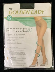 GOLDEN LADY Sheer light support  tights size 3-M Black - Picture 1 of 2