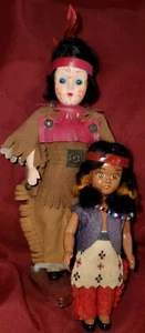 Vtg Carlson? Indian Dolls Native American Indians 5" & 7.5 " USA - Picture 1 of 6