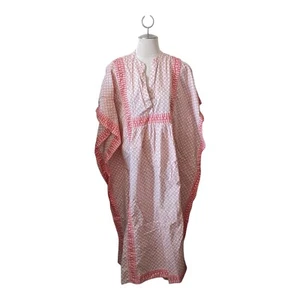 SOCIETY SOCIAL X CROWN & IVY-The Spritzy Caftan Maxi Dress Peach Orange S/M - Picture 1 of 4