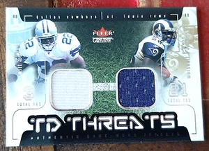 EMMITT SMITH / MARSHALL FAULK ~ 2002 FLEER GENUINE /TD THREATS GAME-USED JERSEYS - Picture 1 of 2