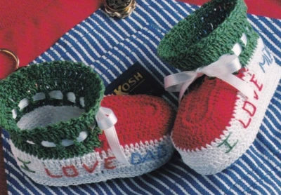 Instrucciones de patrón de ganchillo BOTINES DE AMOR para los favoritos de Baby Vanna Foto 1 de 2