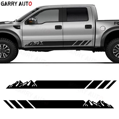 2x Car Body Side Decal Vinyl Stripe Mountain Graphics Stickers Off Road Pickup - Image 1 of 4