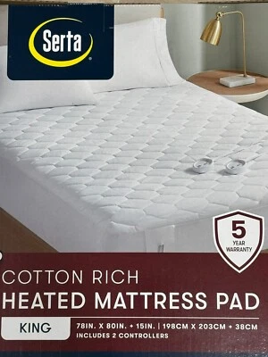 Serta Cotton Rich Heated Mattress Pad Brand NEW - Image 1 of 4