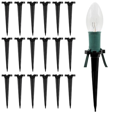 Estacas de luz de Navidad de 4,5 pulgadas para luces de cadena C7 y C9, estacas de tierra 100 unidades Foto 1 de 4