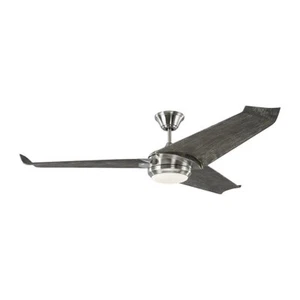 Monte Carlo Orville 60" Brushed Steel and Weathered Gray LED DC Ceiling Fan - Picture 1 of 1