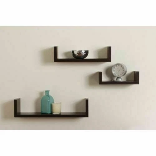 Danya B XF11039 Wooden Floating Shelves - Walnut, Pack of 3