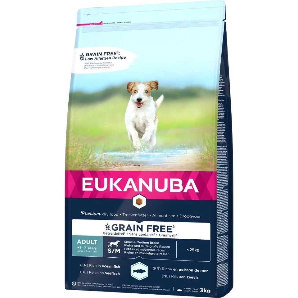 EUKANUBA Grain Free Futter für ausgewachsene kleine und mittelgroße Hunde 3 kg - Bild 1 von 1
