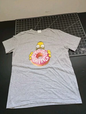Camiseta Simpson Homer Simpson Can't Talk Eating Juvenil Talla L Gris Foto 1 de 4