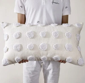 Decorative Lumbar Throw Pillow Covers 12 x 24Super Soft Chenille Long Pillow ... - Picture 1 of 5
