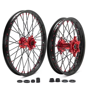21"/19" CNC Spoked Wheels Set For Honda CRF250R CRF450R 14-24 CRF250RX CRF450RX - Picture 1 of 9