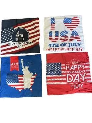 4Th of July Pillow Covers 18X18 Inch,Set of 4 Patriotic Red White Blue Summer - Image 1 of 4