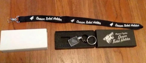 PHOENIX COYOTES logo key chain w/custom box+ lanyard for season ticket holders Cover