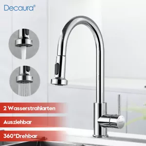 Decaura Küchenarmatur ausziehbar Brause Chrom 360°drehbar Hochdruck - Bild 1 von 6