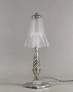 DEGUE : FRENCH 1930 ART DECO LAMP ............. lampe plated bronze muller era   - Picture 1 of 8