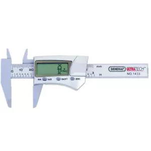 General Tools Carbon Fiber Digital Caliper 3 in Durable Extendable Depth Gauge - Picture 1 of 3