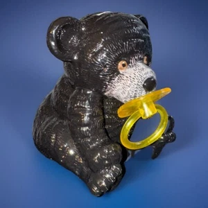 Young's Ceramic Bear w/Pacifier Piggy Bank with Stopper. ECU - Picture 1 of 10