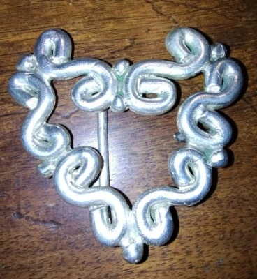 ERICA COURTNEY Diseñador de Moda Plata Esterlina Hebilla de Cinturón Grande Pesado Firmado Foto 1 de 4