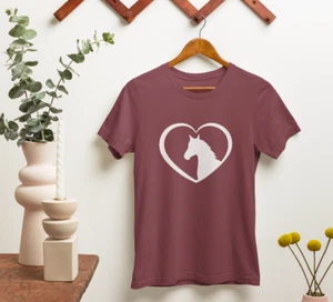 Horse Heart T-SHIRT Equestrian Riding Pony Funny Joke Novelty Birthday Gifts - Picture 1 of 22