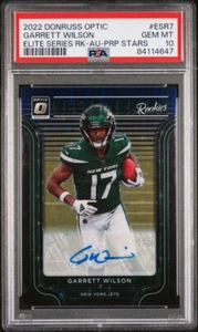 2022 Optic Garrett Wilson Elite Series Purple Stars Auto/25 PSA 10 ๐ฅ๐ฅ๐ฅ - Picture 1 of 3