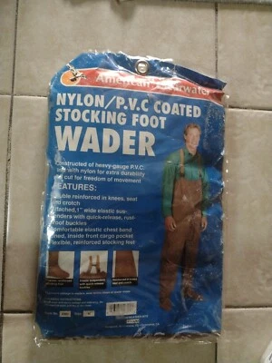 American Clearwater Waders Nylon/PVC Stocking Foot Quick ReleaSuspenders Brown M - Image 1 of 4