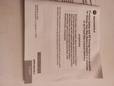 Folleto expositor de energía y seguridad de producto Motorola para radio portátil de 2 vías Foto 1 de 2