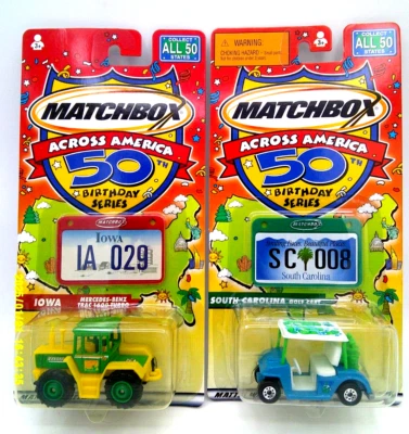 2 Matchbox Across America-IOWA MERCEDES-BENZ TRAC TURBO/SOUTH CAROLINA GOLF CART - Image 1 of 4
