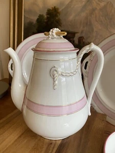 HAVILAND Limoges FASCIA NUZIALE modello TEIERA, BROCCA, PIATTI TORTA antichi 1870 - Foto 1 di 24