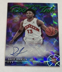 David Johnson 2021-22 Hoops Rookie Ink Auto Autograph Green RC #DJ Raptors M7