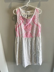 Dress White with pink flowers Girl's Size S 7/8 Kids Spring/Summer/Easter - Picture 1 of 3