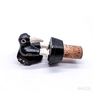 Vintage Zierkorken „Rabe“ Flaschenverschluss Korken Ausgießer aus Holz (9 cm) - Picture 1 of 7