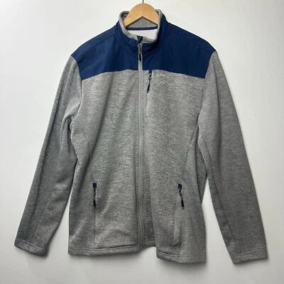 Orvis Bonded Mesh Fleece Full Zip Jacket Gray Navy Pockets Casual Outdoors L - Image 1 of 4