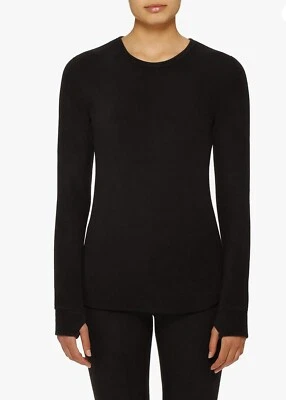 Cuddl Duds Climate Right Women’s S Black Long Sleeve Crew Stretch Fleece Shirt