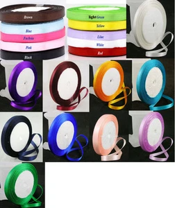 25 Yard Roll of Satin Ribbon - 6mm wide  - choose from 20 colours - UK Seller - Picture 1 of 21