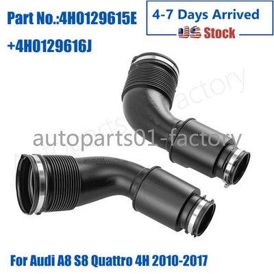 Par de mangueras de admisión de aire izquierda y derecha para Audi A8 S8 Quattro 4H 2010-2017 Foto 1 de 4