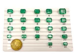 Lab Grown Colombian Hydrothermal Emerald Faceted Loose Gemstone Cut 15-7 mm - Picture 1 of 11