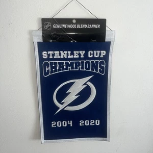 NEW NHL Stanley Cup Champions Tampa Bay Lightning Banner Wool 14"x21" 2020 NEW! - Picture 1 of 1