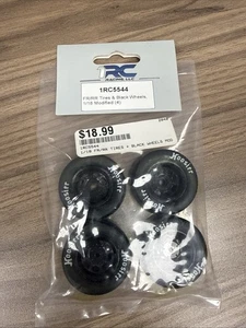 Neumáticos 1RC 1RC5544 FR/RR y ruedas negras, modificado 1/18 (4) *NUEVO* - Imagen 1 de 1