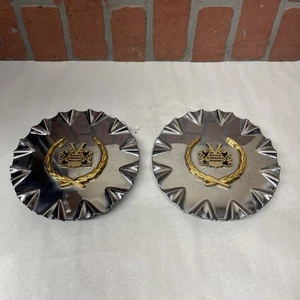 2 OEM 1997-2002 Cadillac Eldorado STS Vogue Chrome WHEEL Center Cap A255-LN00CE - Picture 1 of 24