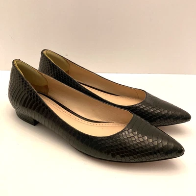 Planos de piel de serpiente Pour La Victoire de cuero negro para mujer punta de 7,5 puntos Foto 1 de 4