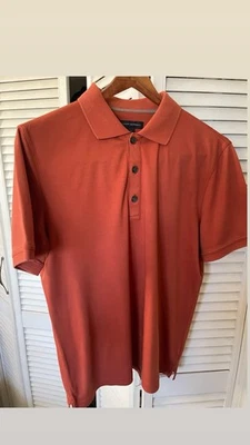 Banana Republic Rust Orange Polo Shirt Medium BR Buttons Ships Today - Image 1 of 4