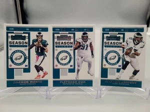 2019 CONTENDERS CARSON WENTZ FLETCHER COX ALSHON TEAM CARD SET EAGLES NFL panini - Picture 1 of 1