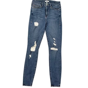 Good American Jeans 4/27 Blue GAGW103 Good Waist Distressed Skinny Stretch - Picture 1 of 11