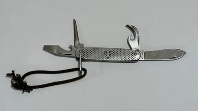 Camillus 复古 1965 年美国军用实用刀 4 刀片不锈钢破弹簧 — 第 1/4 张图片