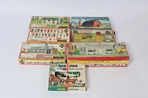 5 Vintage HO Gauge & (1) O/S Gauge Plasticville Buildings Plus - Picture 1 of 16